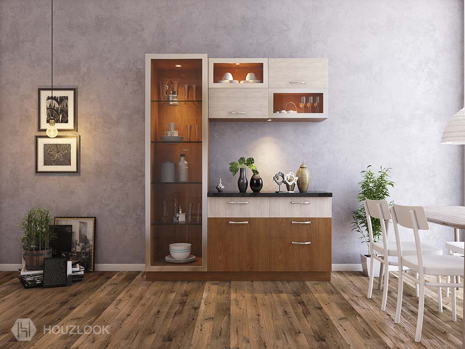 Tv unit store with crockery